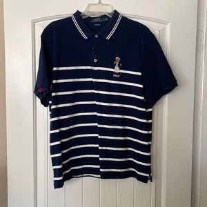 polo nautical bear logo stripe men’s xl